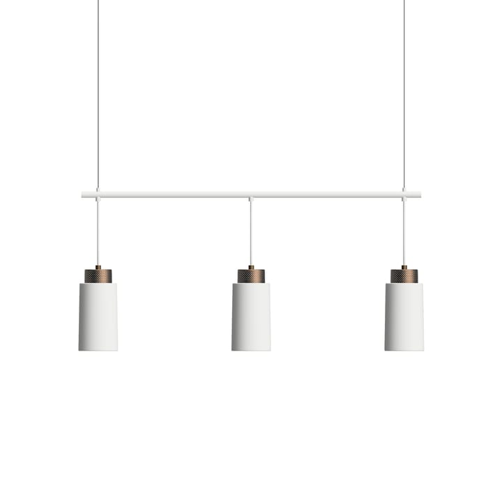 Lampadario Edge trio, Bianco opaco-bronzo Herstal