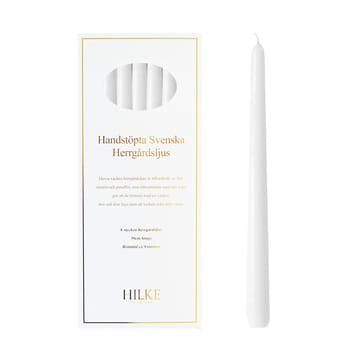 Candele Herrgårdsljus 30 cm confezione da 6 - Bianco lucido - Hilke Collection