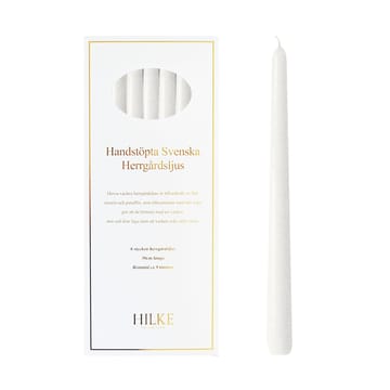 Candele Herrgårdsljus 30 cm confezione da 6 - Bianco perlato Lucido - Hilke Collection