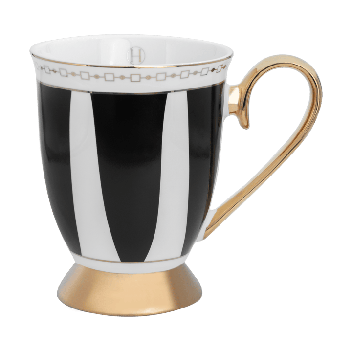 Tazza Strisce Nero 28 cl - Nero-bianco-oro - Hilke Collection