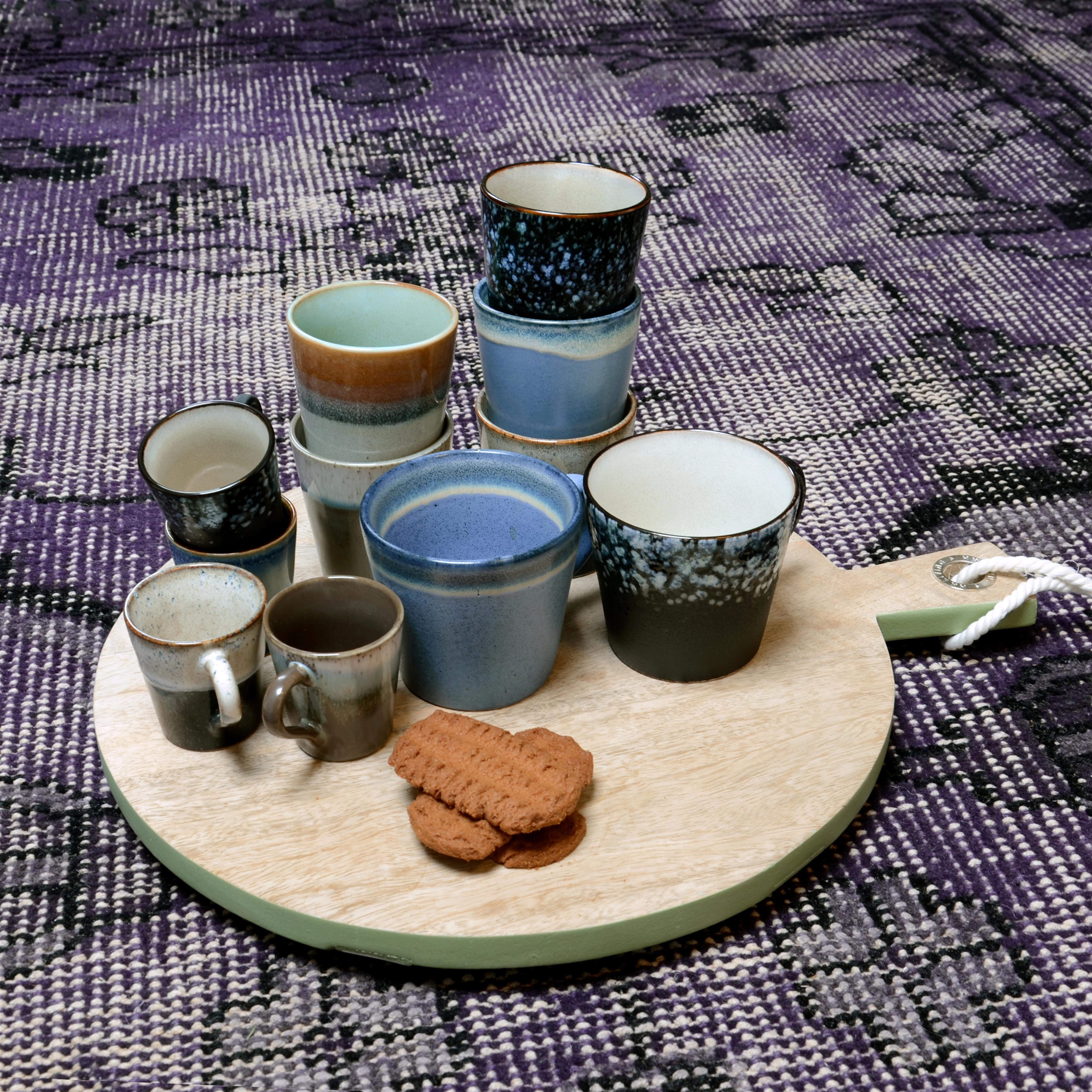 Serie di 4 tazze per cappuccino in ceramica anni '70 HK Living - 12cm