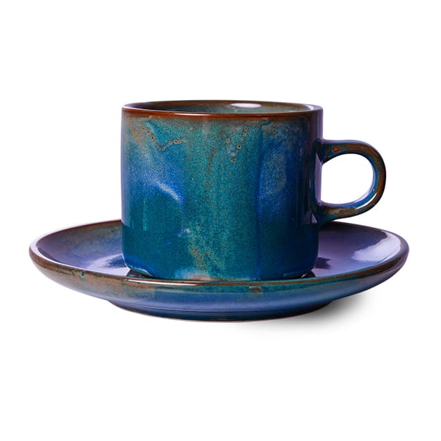 Tazza Home Chef con piattino 22 cl - Rustic blue - HKliving