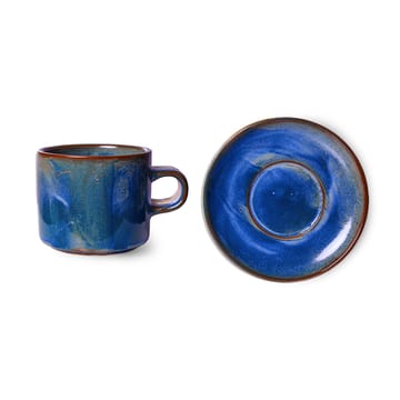 Tazza Home Chef con piattino 22 cl - Rustic blue - HKliving