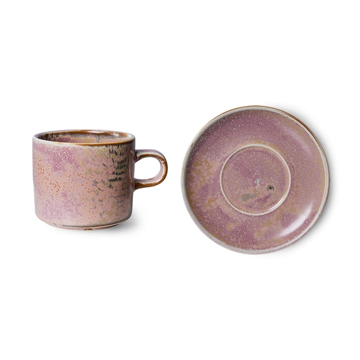 Tazza Home Chef con piattino 22 cl, Rustic pink HKliving