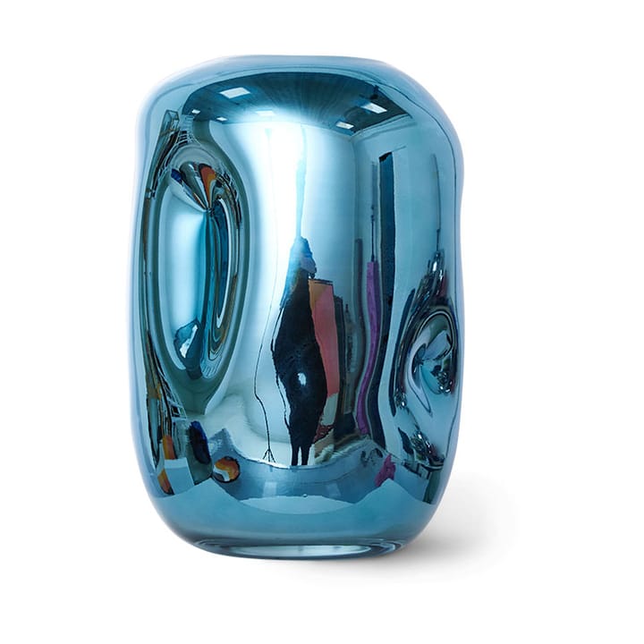 Vaso in vetro HK Objects 21,5 cm, Blue chrome HKliving