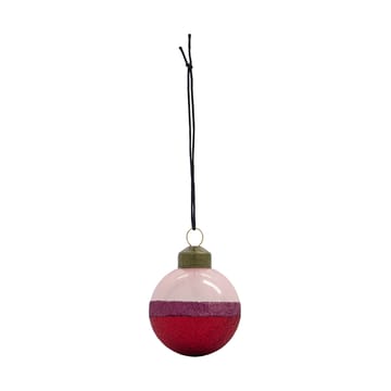 Pallina di Natale Stripe Ø8 cm confezione da 4 - Rosa-rosso - House Doctor