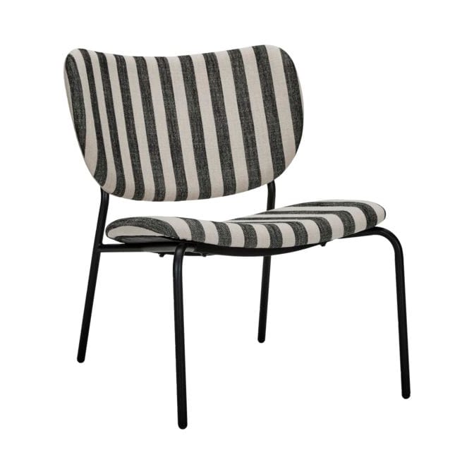 Poltrona lounge Longa con struttura in acciaio - Nero-bianco - House Doctor