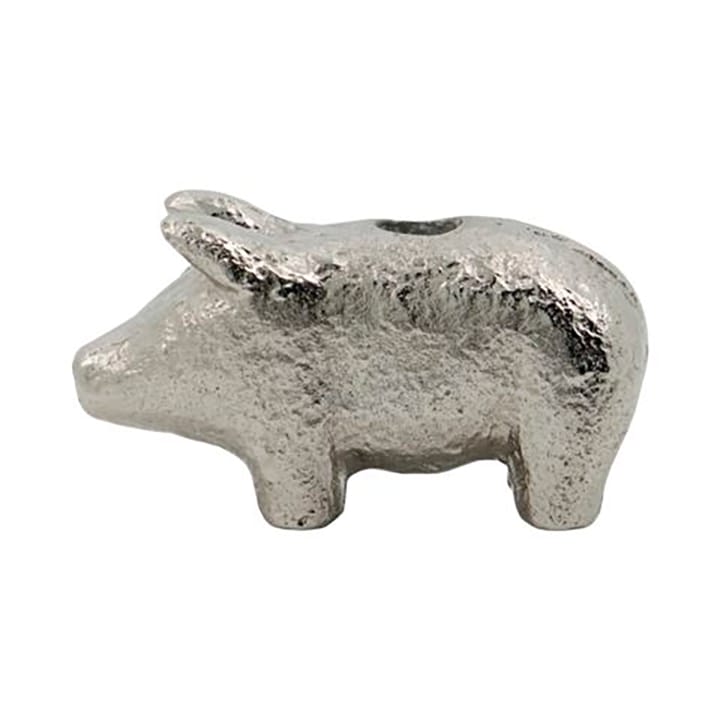 Portacandela Pig 5 cm - Argento antico - House Doctor