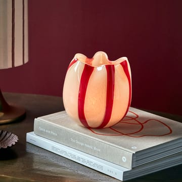 Portacandele tealight gialli Ø15 cm - Bianco-rosso - House Doctor