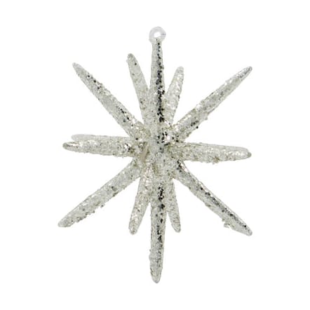 Puntale per albero di Natale Spike Ø12 cm 4 pezzi, Glitter in argento e ottone House Doctor