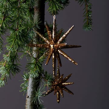 Puntale per albero di Natale Spike Ø12 cm 4 pezzi - Glitter in ottone brunito - House Doctor