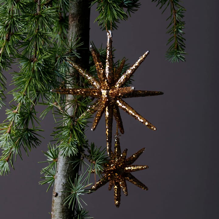 Puntale per albero di Natale Spike Ø12 cm 4 pezzi, Glitter in ottone brunito House Doctor