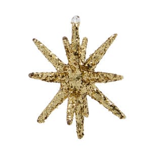 Puntale per albero di Natale Spike Ø7,5 cm 4 pezzi - Glitter bronzo - House Doctor