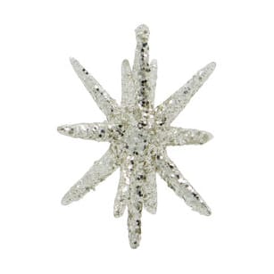 Puntale per albero di Natale Spike Ø7,5 cm 4 pezzi - Glitter in argento e ottone - House Doctor