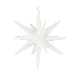 Puntale per albero di Natale Spike Ø7,5 cm 4 pezzi - Ottone bianco-glitter - House Doctor