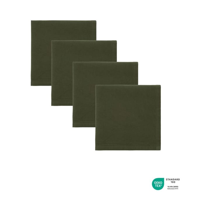 Tovaglioli Real 40x40 cm confezione da 4 - Verde scuro - House Doctor