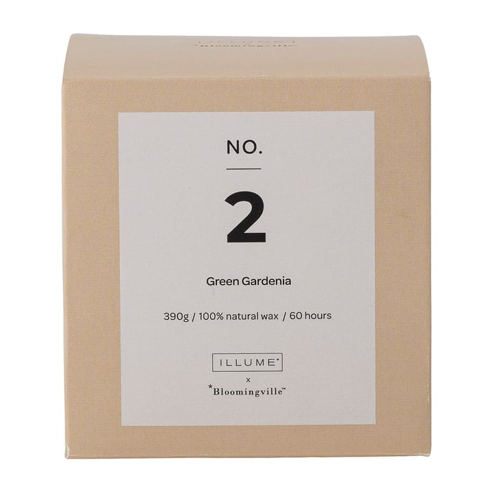 Candela profumata NO. 2 Green Gardenia , 390 g + Giftbox Illume x Bloomingville