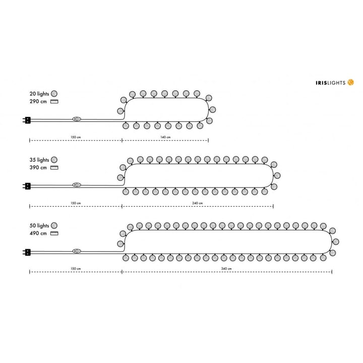 Filo di luci Irislights Fairytale, 35 sfere Irislights