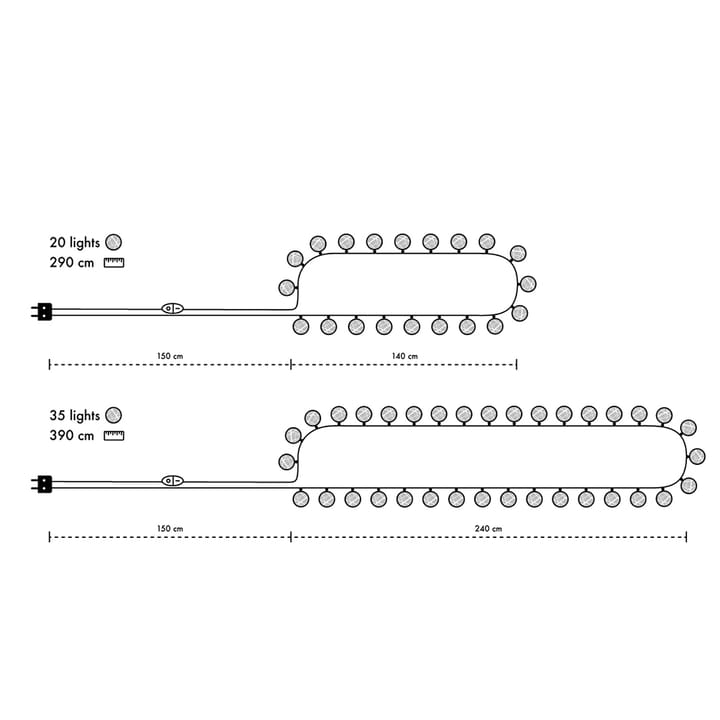 Filo di luci Irislights Noelle, 35 sfere Irislights