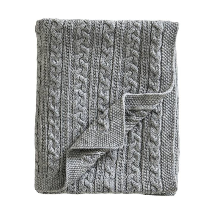 Coperta per neonato lavorata a maglia in lana merino 80x100 cm - Grigio chiaro - Jack o Juno