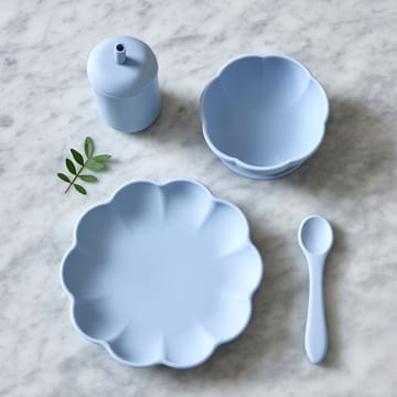 Set da tavola per bambini Little Poppy 4 pezzi - Blu pallido - Jack o Juno