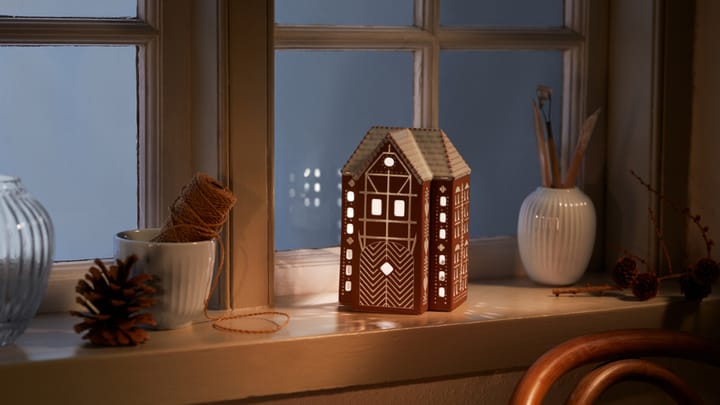 Portacandele Gingerbread grande, 17 cm - Marrone - Kähler