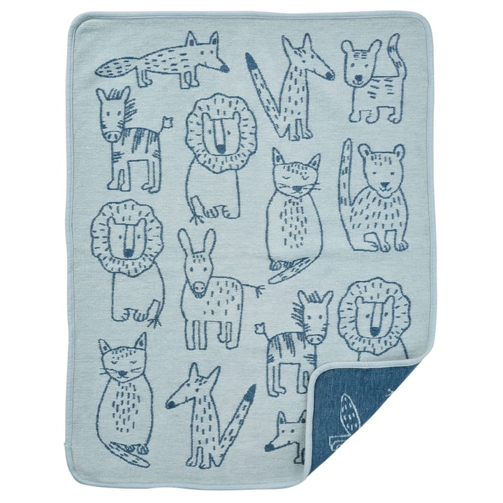 Coperta da neonato Buddies 70x90 cm - blu - Klippan Yllefabrik