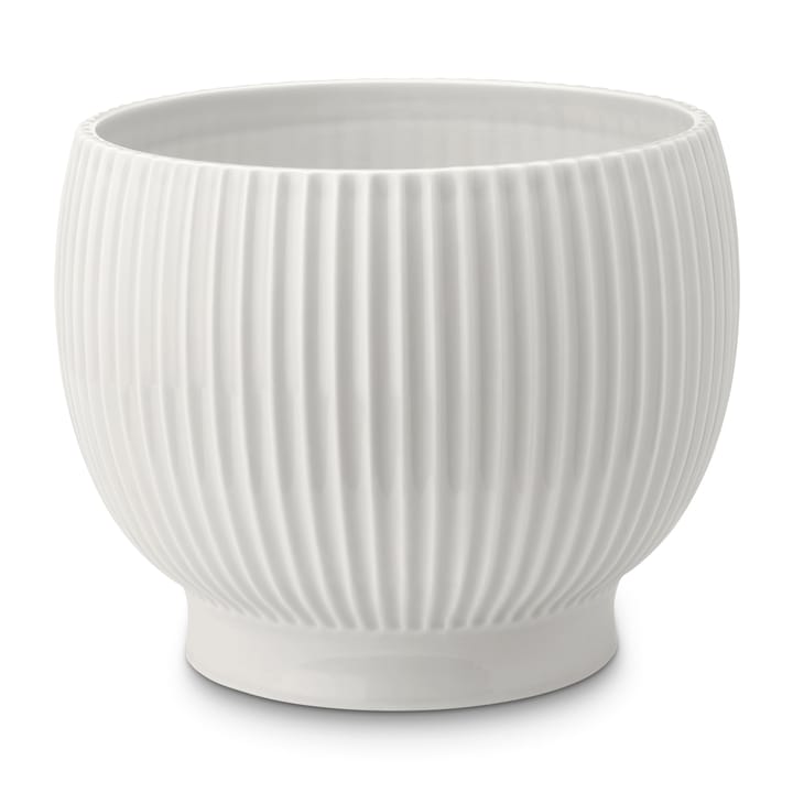 Vaso da fiori Knabstrup scanalato Ø 16,5 cm - Bianco - Knabstrup Keramik