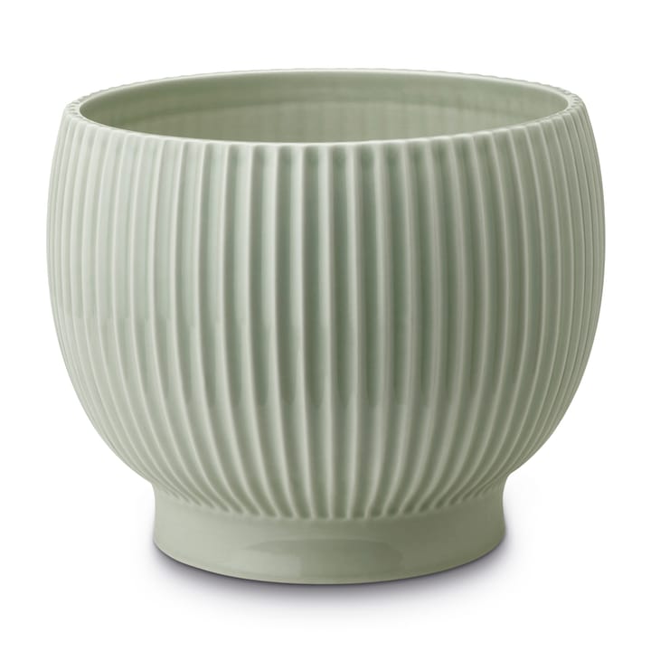 Vaso da fiori Knabstrup scanalato Ø 16,5 cm - Verde menta - Knabstrup Keramik