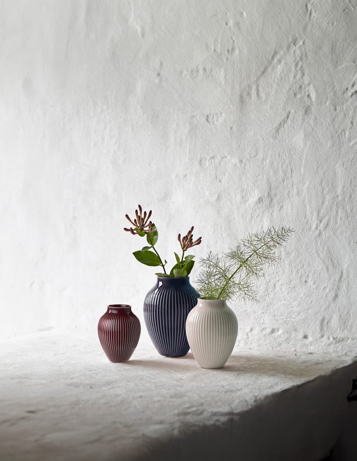 Vaso Knabstrup a coste confezione da 3, Berry-sand-blu scuro Knabstrup Keramik