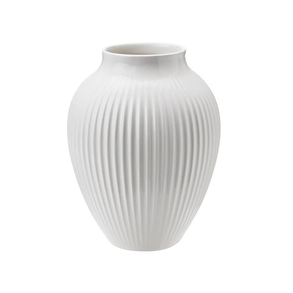 Vaso rigato Knabstrup 12,5 cm - bianco - Knabstrup Keramik