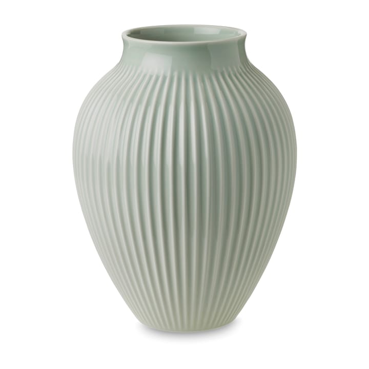 Vaso rigato Knabstrup 27 cm - Verde menta - Knabstrup Keramik