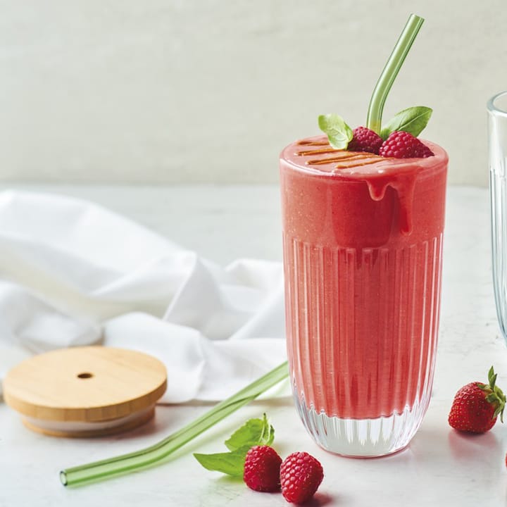 Bicchiere da smoothie Ouessant con coperchio e cannuccia 43 cl - Trasparente - La Rochère