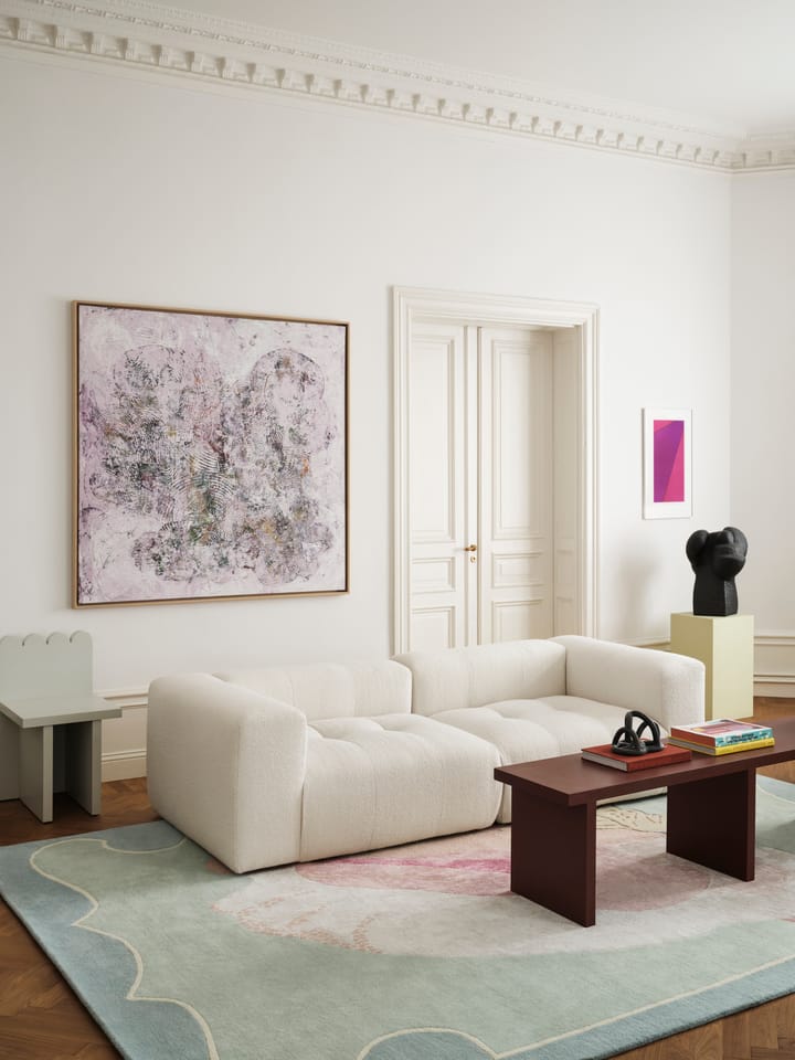 Tappeto in lana Shell con motivo - Blu, rosa, 300x400 cm - Layered