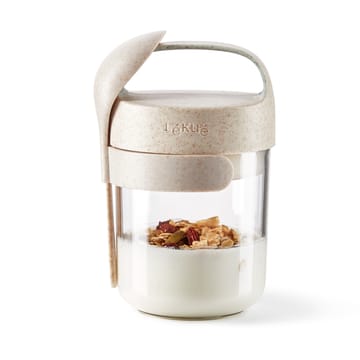 Contenitore Lékué To Go organico con cucchiaio beige - 0,6 L - Lékué