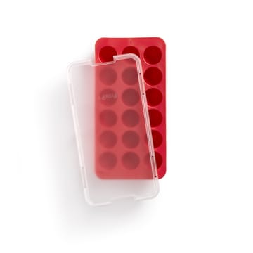 Stampo per cubetti di ghiaccio rotondi in silicone con coperchio Lékué  - Rosso - Lékué