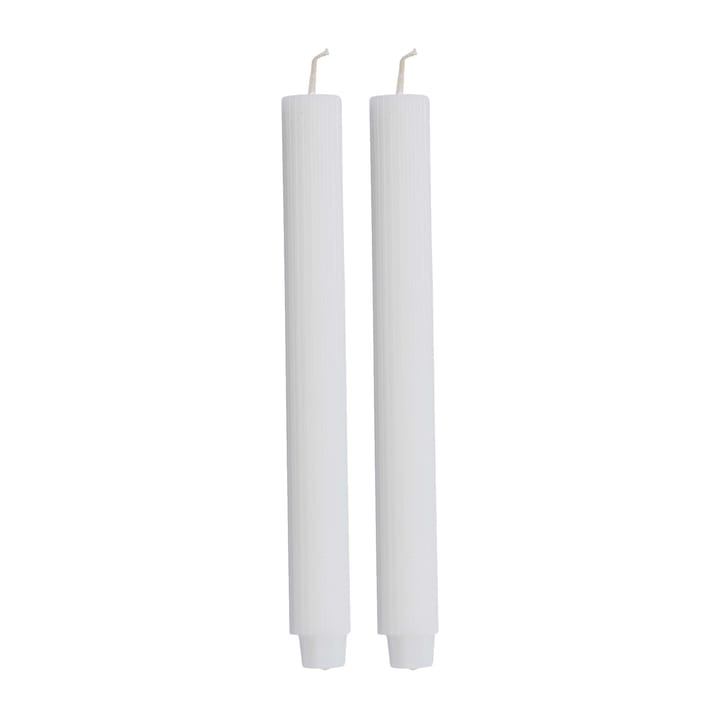 Candele rigate 25 cm, confezione da 2 - bianco - Lene Bjerre