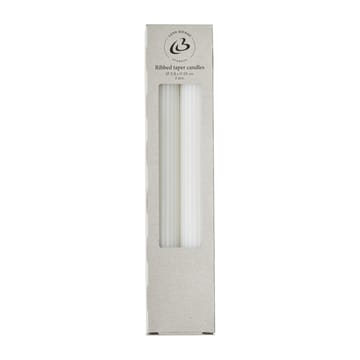 Candele rigate 25 cm, confezione da 2 - bianco - Lene Bjerre