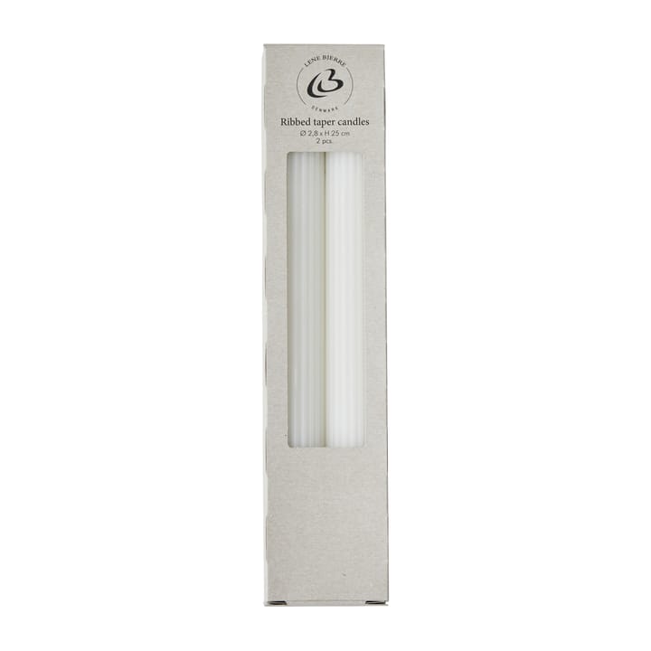 Candele rigate 25 cm, confezione da 2, bianco Lene Bjerre