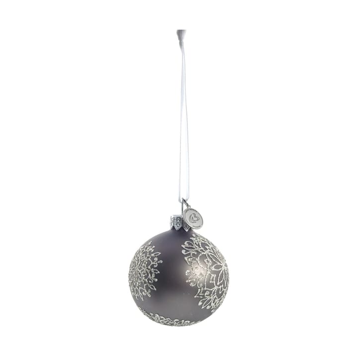 Pallina di Natale Cadelia Ø6 cm - Grigio scuro, fiocco di neve - Lene Bjerre