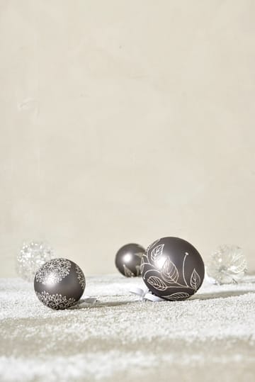 Pallina di Natale Cadelia Ø6 cm - Grigio scuro, fiocco di neve - Lene Bjerre