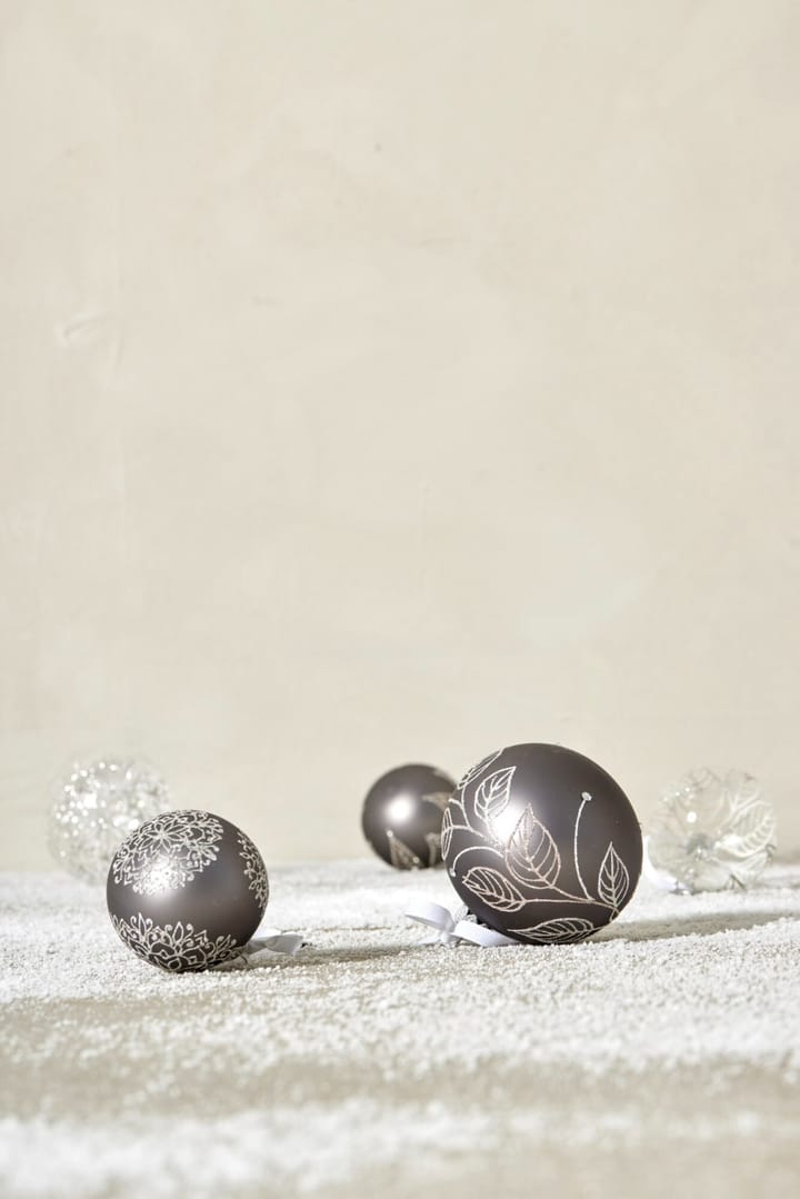 Pallina di Natale Cadelia Ø6 cm - Grigio scuro, fiocco di neve - Lene Bjerre