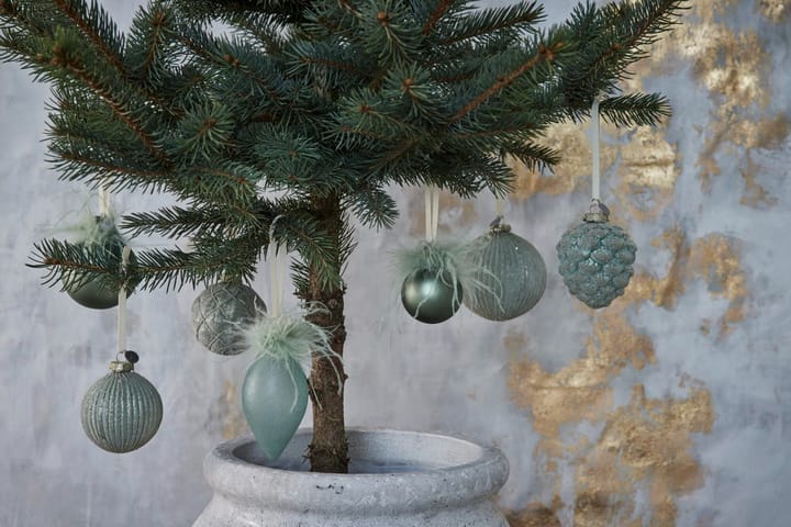 Pallina di Natale Norille Ø9 cm - Rete dusty green - Lene Bjerre