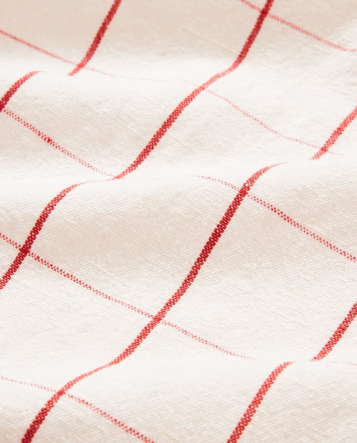 Asciugamano da cucina in cotone/lino 50x70 cm - Bianco-rosso - Lexington