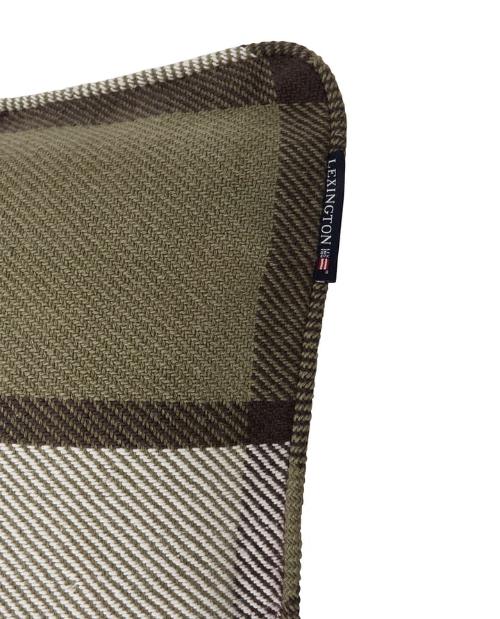 Copricuscino in twill pesante a quadri 50x50 cm, Olive Lexington