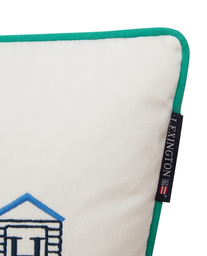 Cuscino Beach Club Small Embroidered 30x40 cm - Blu-bianco-verde - Lexington