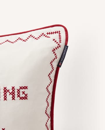 Cuscino Happy always 50x50 cm - Bianco-rosso - Lexington