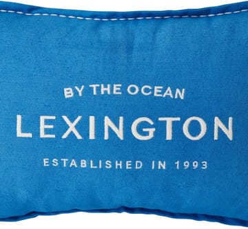 Cuscino in lino/cotone con logo ricamato 30x50 cm - Blu - Lexington