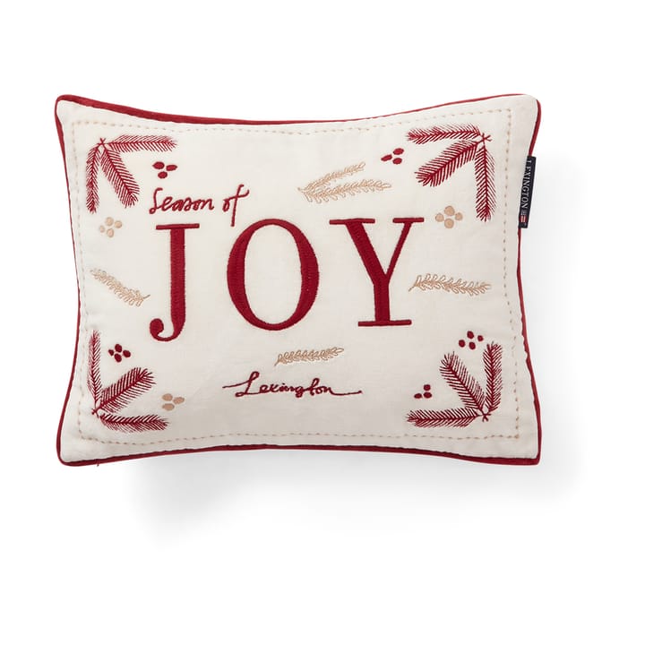 Cuscino in velluto di cotone biologico Joy 30x40 cm - Bianco-rosso - Lexington