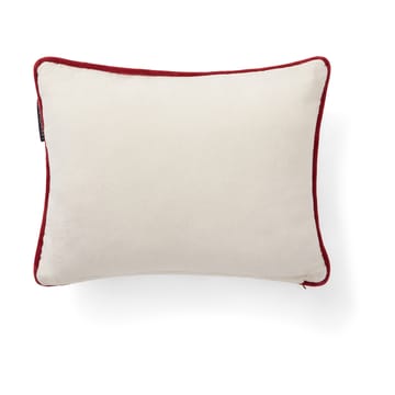 Cuscino in velluto di cotone biologico Joy 30x40 cm - Bianco-rosso - Lexington